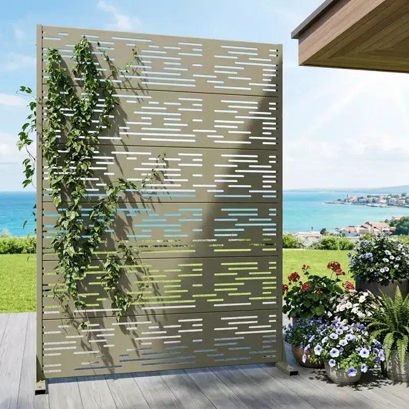 Panneau brise-vue autoportant en métal pour extérieur - Treillis décoratif de jardin, 183 cm de hauteur