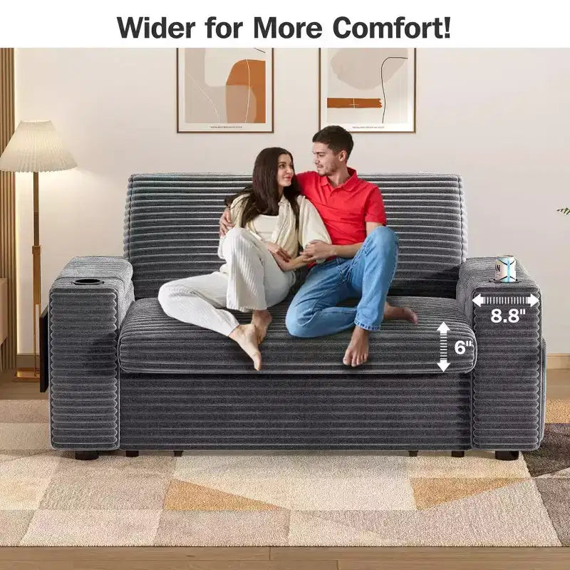 Canapé convertible 4-en-1 de 166 cm avec ports de charge USB, porte-gobelets et dossier réglable - Vert