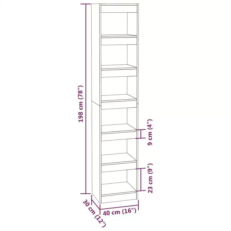 Bibliothèque haute et Séparateur de pièce - Bois d'ingénierie blanc, 6 étagères, 197,9 cm