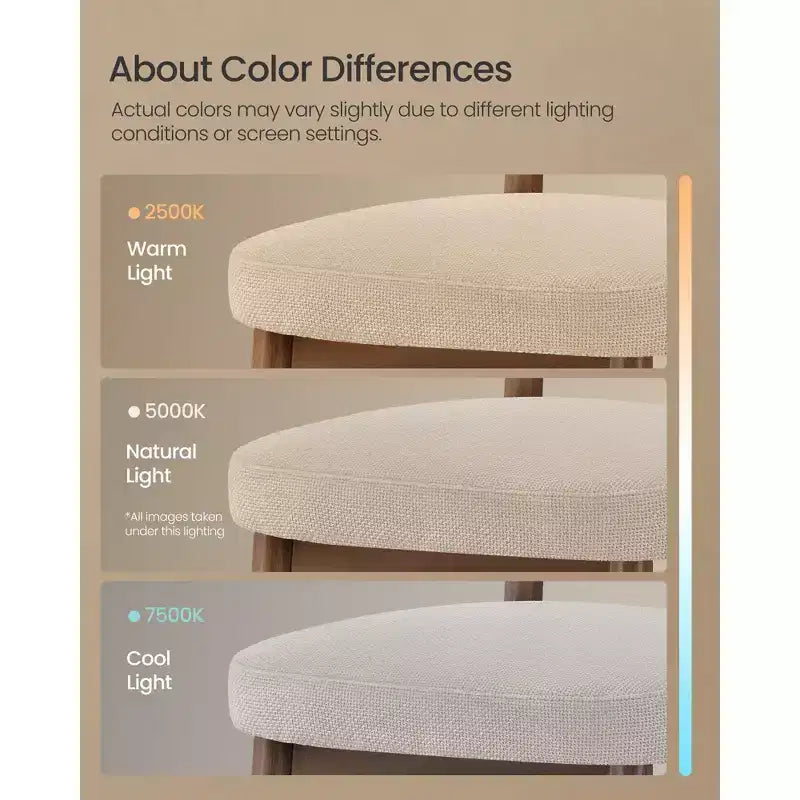 Tabourets de bar rembourrés, hauteur comptoir, lot de 2 - Pieds en bois massif, tissu lin, couleur cappuccino