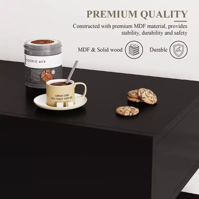 Meuble de bar à café en bois, rangement de cuisine avec 3 tiroirs et étagère réglable, buffet/crédence pour salle à manger