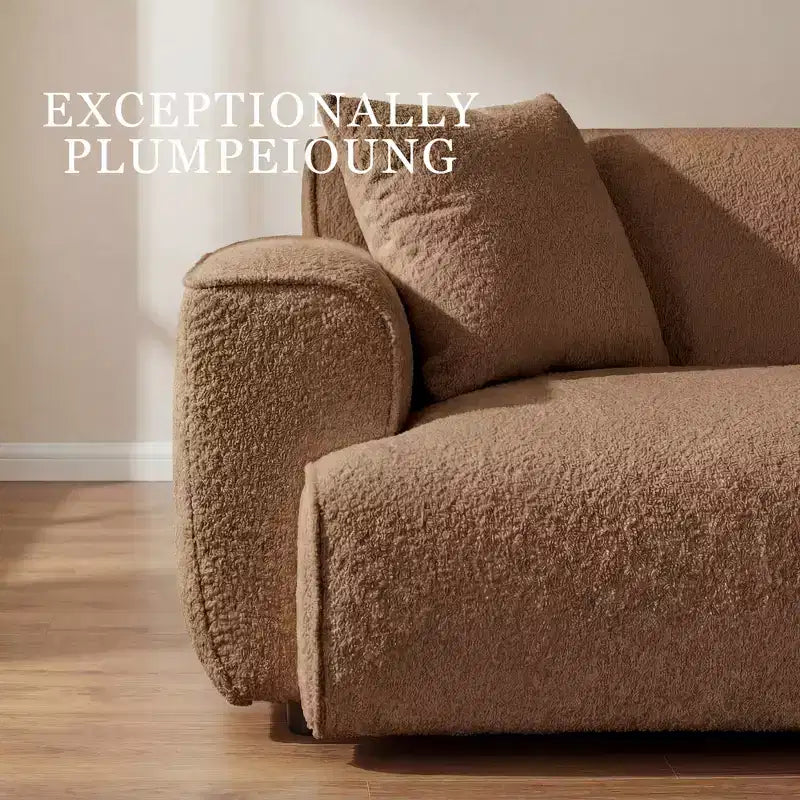 Canapé moderne 91, canapé nuage en peluche confortable avec assise profonde, canapé 3 places rembourré en tissu bouclé, causeuse surdimensionnée pour salon, chambre