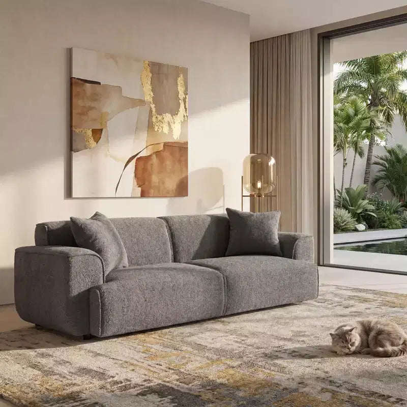 Canapé moderne 91, canapé nuage en peluche confortable avec assise profonde, canapé 3 places rembourré en tissu bouclé, causeuse surdimensionnée pour salon, chambre