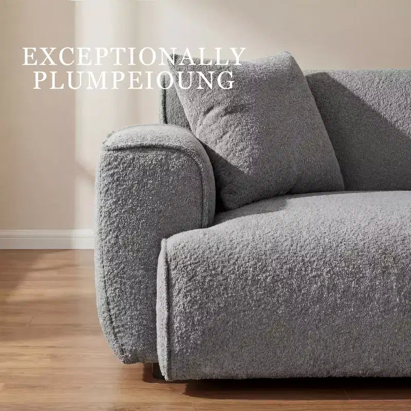 Canapé moderne 91, canapé nuage en peluche confortable avec assise profonde, canapé 3 places rembourré en tissu bouclé, causeuse surdimensionnée pour salon, chambre
