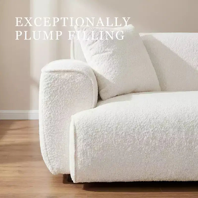 Canapé moderne 91, canapé nuage en peluche confortable avec assise profonde, canapé 3 places rembourré en tissu bouclé, causeuse surdimensionnée pour salon, chambre