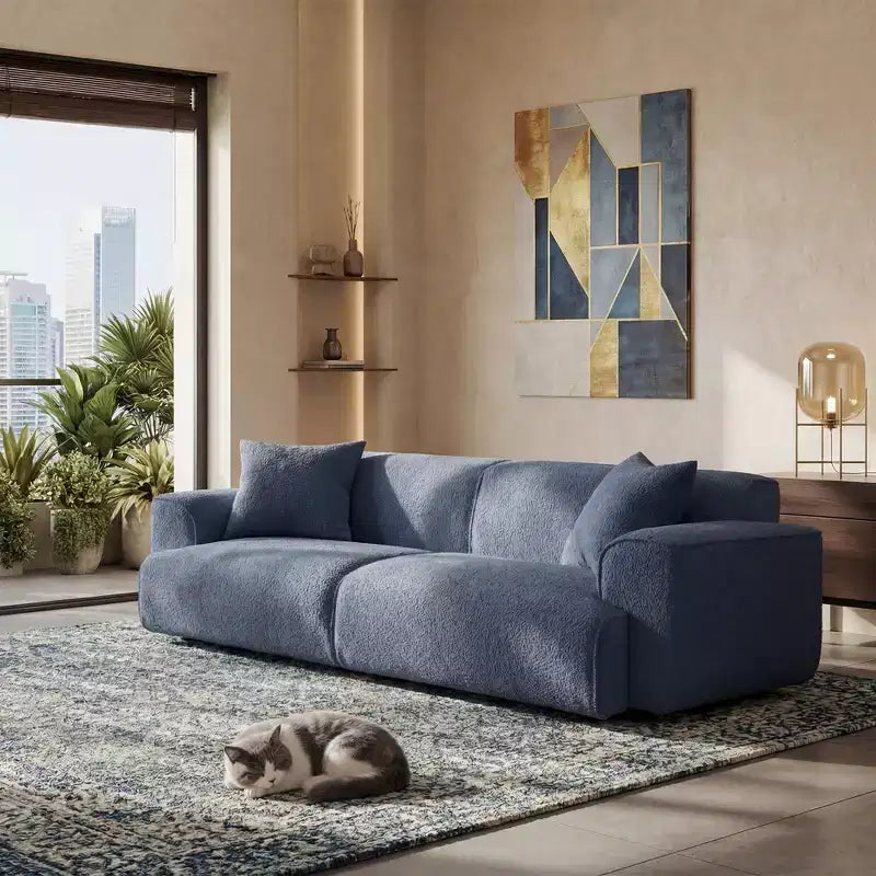 Canapé moderne 91, canapé nuage en peluche confortable avec assise profonde, canapé 3 places rembourré en tissu bouclé, causeuse surdimensionnée pour salon, chambre