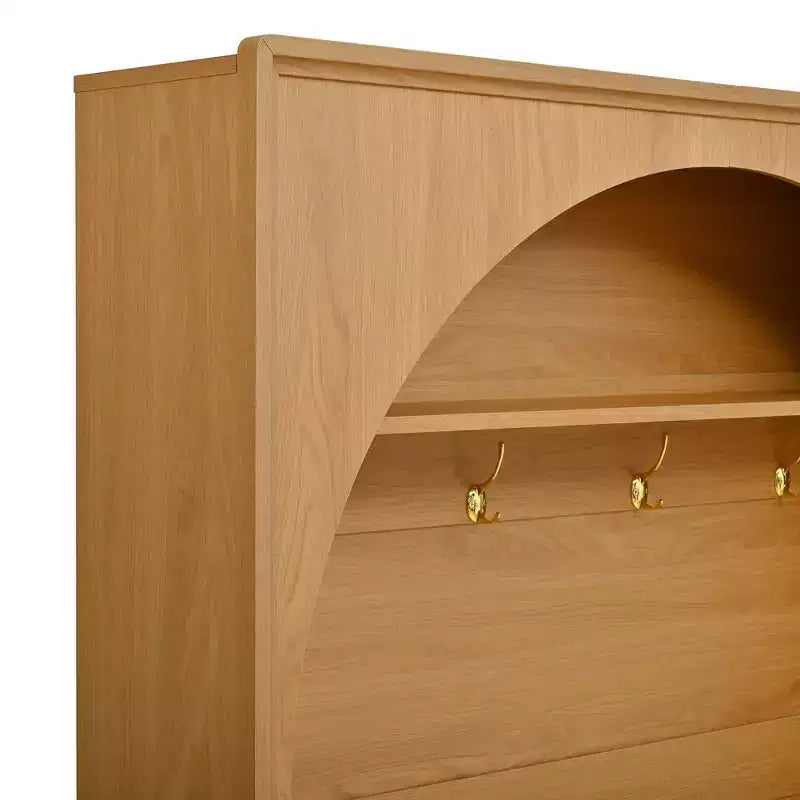 Meuble d'entrée tout-en-un avec patère, banc de rangement et meuble à chaussures, crochets et étagères réglables