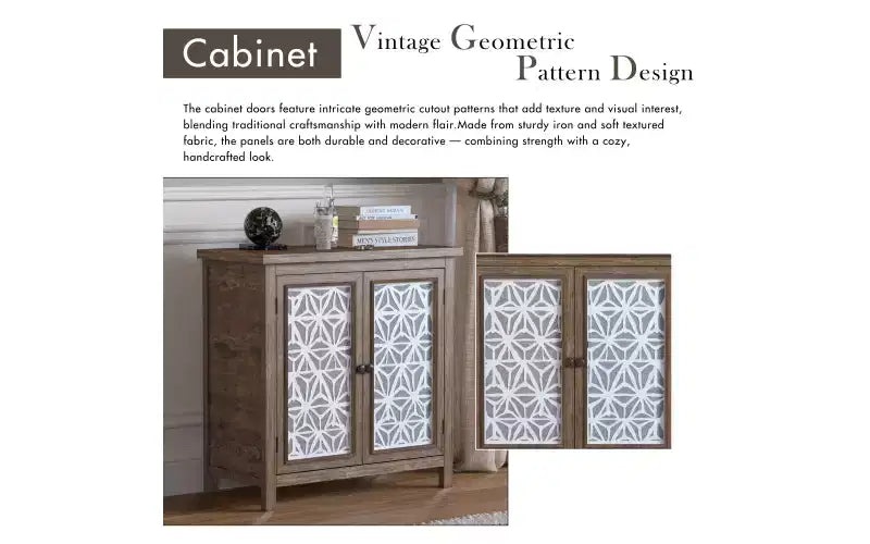 Armoire de rangement rustique en bois massif, organisateur de style vintage pour salon, entrée ou salle familiale