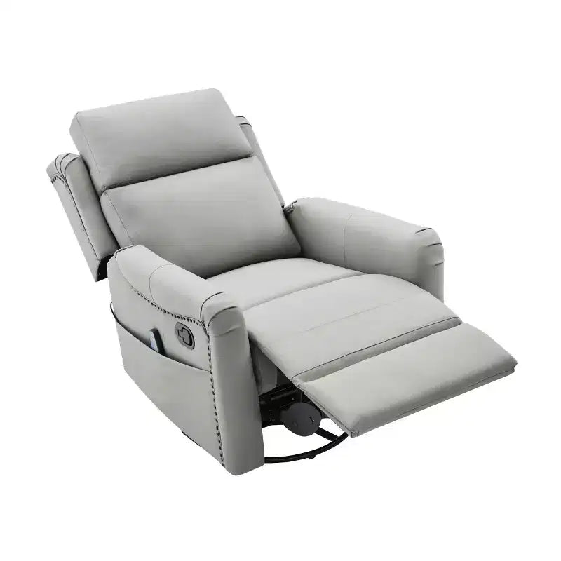 Fauteuil inclinable manuel moderne en cuir PU, fauteuil à bascule pivotant avec 8 points de massage pour salon et salle de cinéma maison