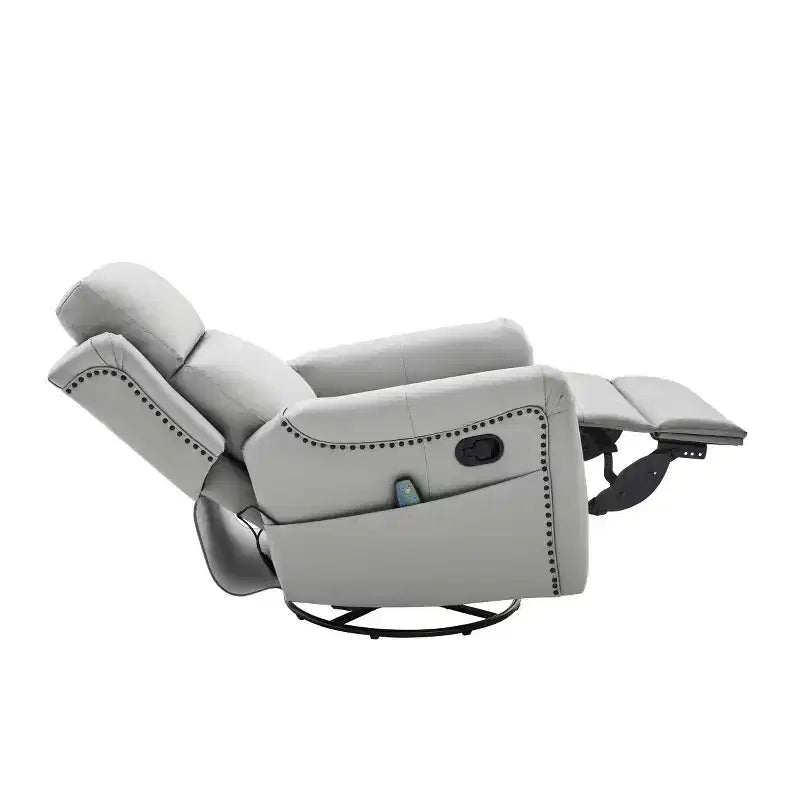 Fauteuil inclinable manuel moderne en cuir PU, fauteuil à bascule pivotant avec 8 points de massage pour salon et salle de cinéma maison