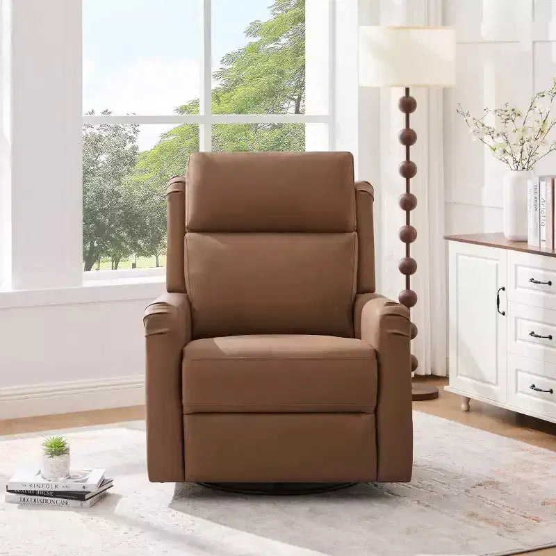 Fauteuil inclinable manuel moderne en cuir PU, fauteuil à bascule pivotant avec 8 points de massage pour salon et salle de cinéma maison