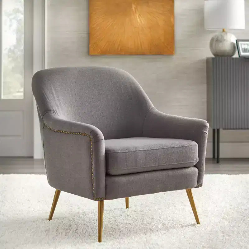 Fauteuil d'appoint rembourré avec structure en métal