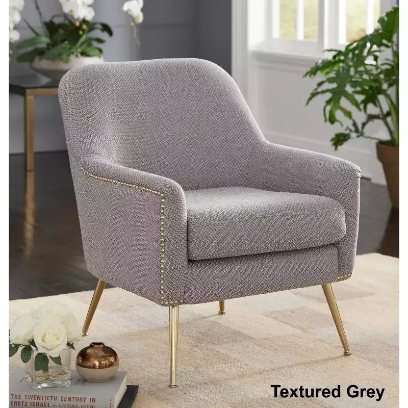 Fauteuil d'appoint rembourré avec structure en métal
