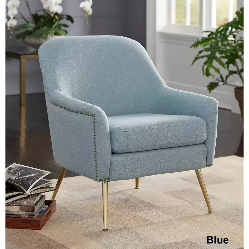 Fauteuil d'appoint rembourré avec structure en métal
