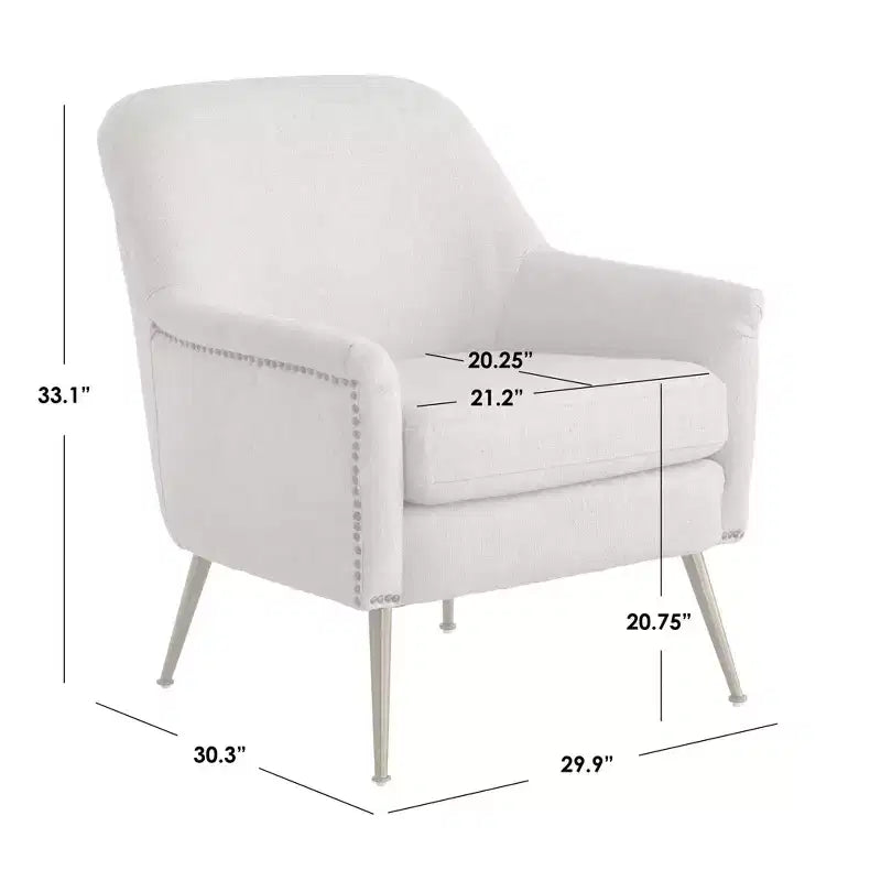 Fauteuil d'appoint rembourré avec structure en métal