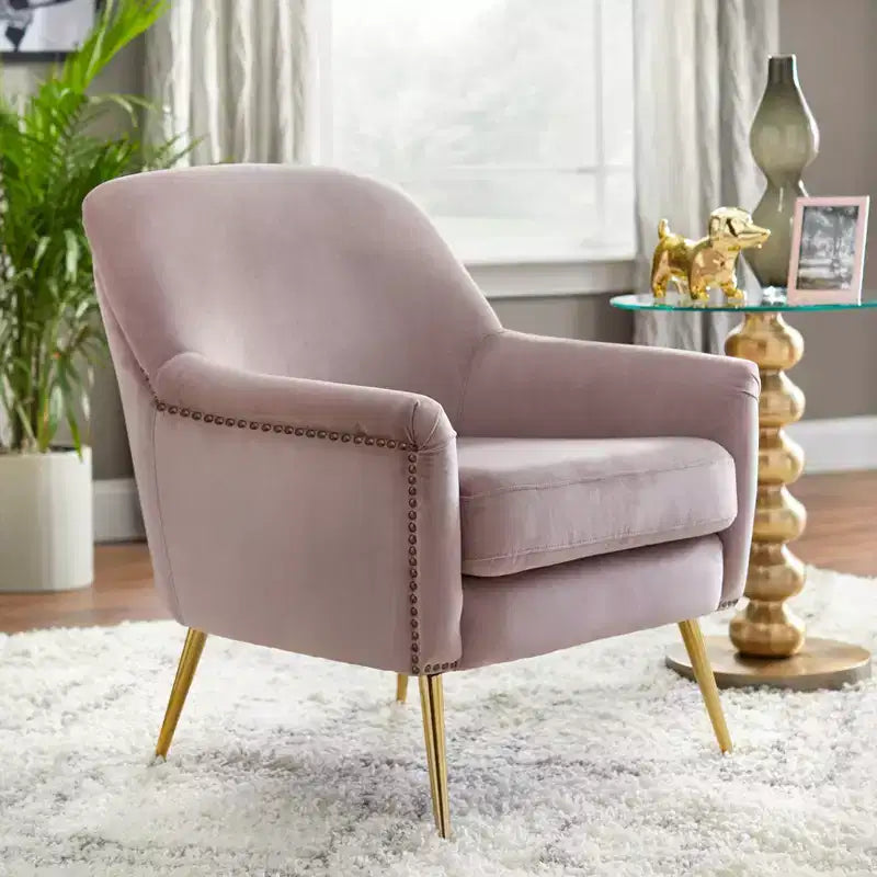 Fauteuil d'appoint rembourré avec structure en métal