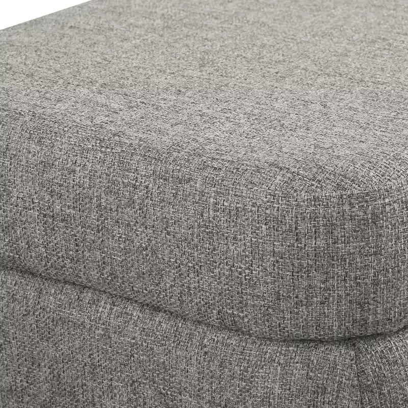 Grand banc de rangement rembourré moderne - Velours vert, pieds en métal noir, 42"L