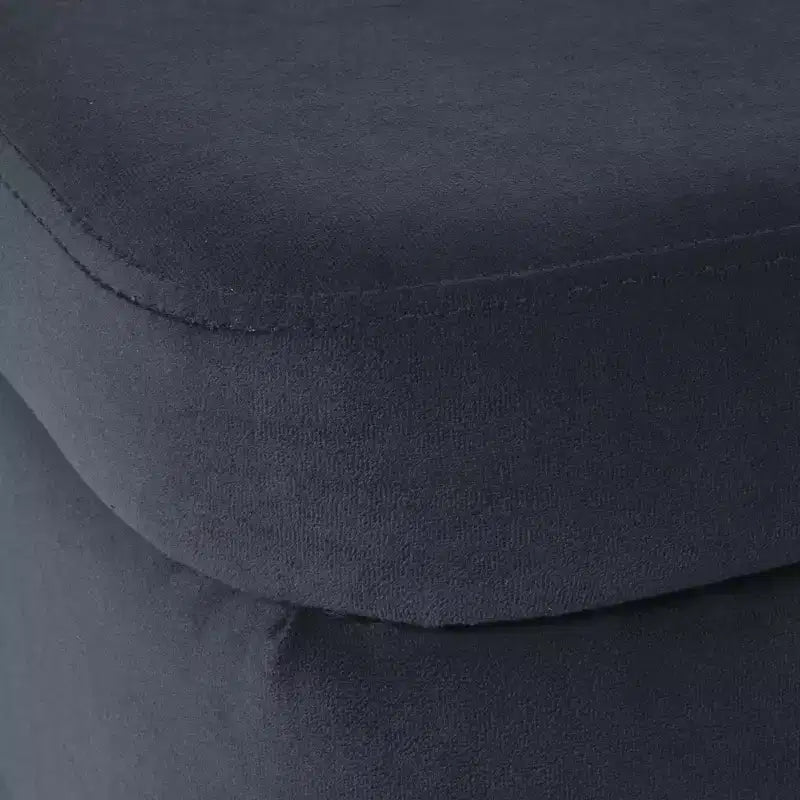 Grand banc de rangement rembourré moderne - Velours vert, pieds en métal noir, 42"L