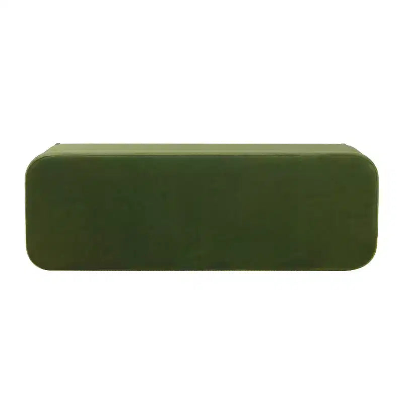 Grand banc de rangement rembourré moderne - Velours vert, pieds en métal noir, 42"L