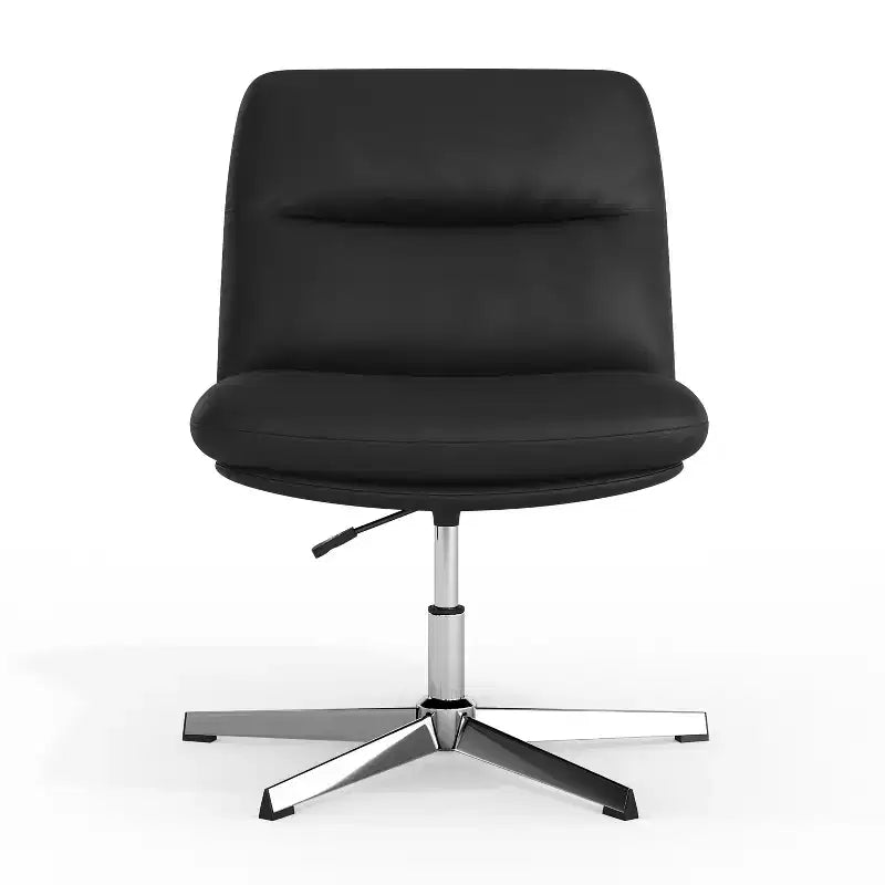 Chaise de bureau pivotante sans accoudoirs à dossier mi-haut - réglable en hauteur, en cuir reconstitué rembourré