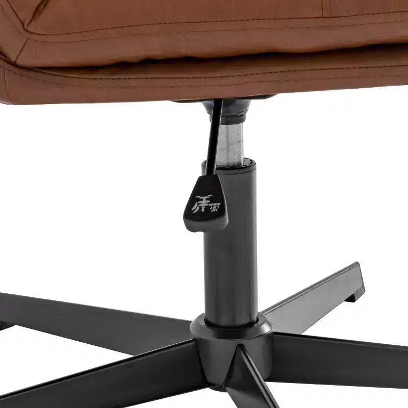 Chaise de bureau pivotante sans accoudoirs à dossier mi-haut - réglable en hauteur, en cuir reconstitué rembourré