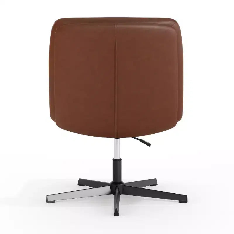 Chaise de bureau pivotante sans accoudoirs à dossier mi-haut - réglable en hauteur, en cuir reconstitué rembourré