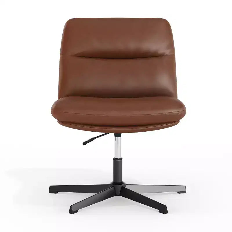 Chaise de bureau pivotante sans accoudoirs à dossier mi-haut - réglable en hauteur, en cuir reconstitué rembourré