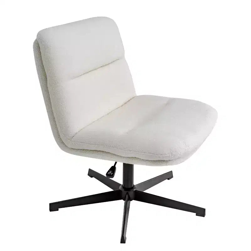 Chaise de bureau pivotante sans accoudoirs à dossier mi-haut - réglable en hauteur, en cuir reconstitué rembourré