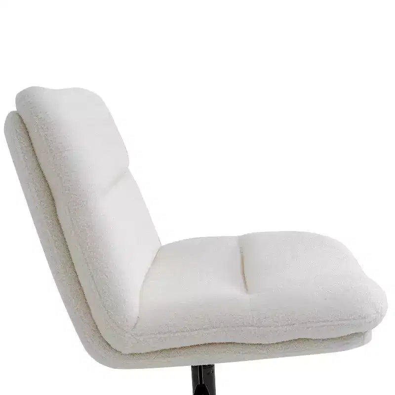 Chaise de bureau pivotante sans accoudoirs à dossier mi-haut - réglable en hauteur, en cuir reconstitué rembourré