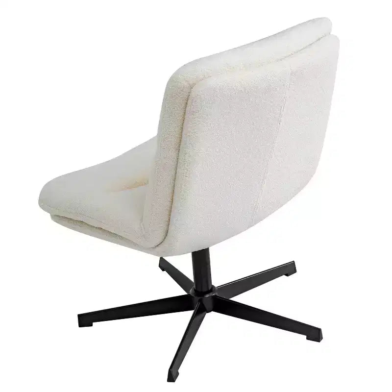 Chaise de bureau pivotante sans accoudoirs à dossier mi-haut - réglable en hauteur, en cuir reconstitué rembourré