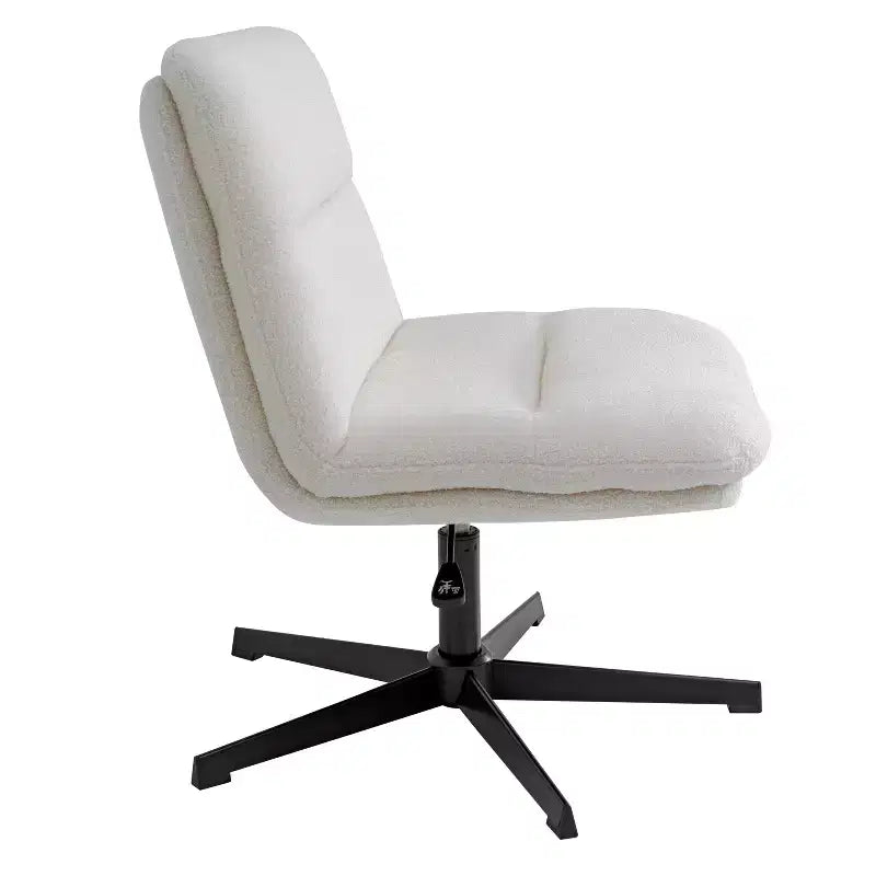 Chaise de bureau pivotante sans accoudoirs à dossier mi-haut - réglable en hauteur, en cuir reconstitué rembourré