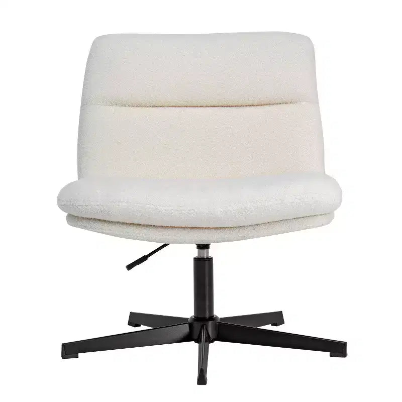 Chaise de bureau pivotante sans accoudoirs à dossier mi-haut - réglable en hauteur, en cuir reconstitué rembourré