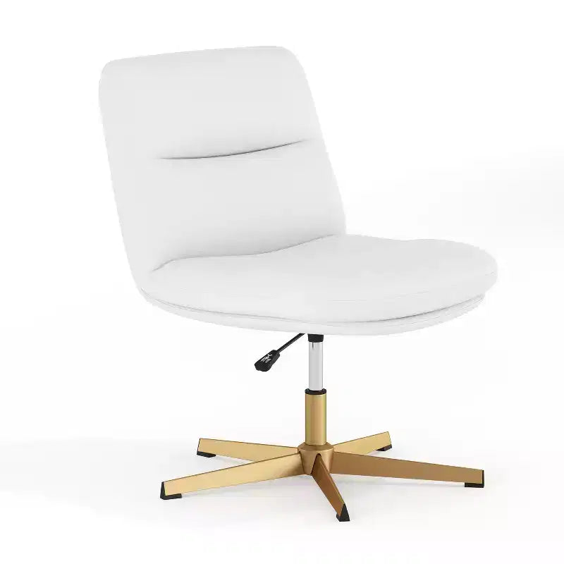 Chaise de bureau pivotante sans accoudoirs à dossier mi-haut - réglable en hauteur, en cuir reconstitué rembourré