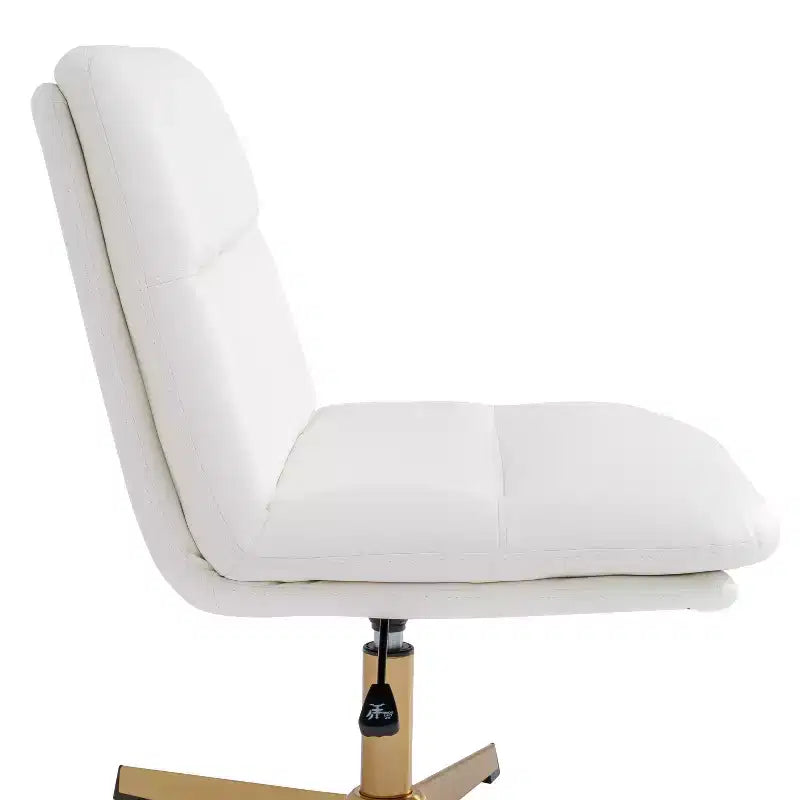Chaise de bureau pivotante sans accoudoirs à dossier mi-haut - réglable en hauteur, en cuir reconstitué rembourré