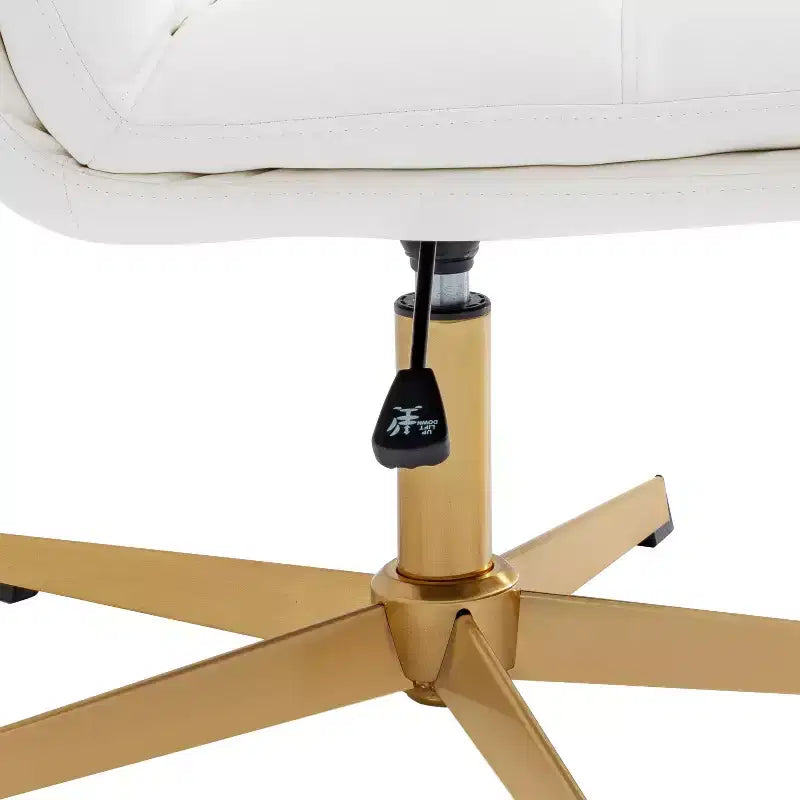 Chaise de bureau pivotante sans accoudoirs à dossier mi-haut - réglable en hauteur, en cuir reconstitué rembourré