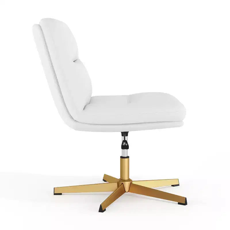 Chaise de bureau pivotante sans accoudoirs à dossier mi-haut - réglable en hauteur, en cuir reconstitué rembourré