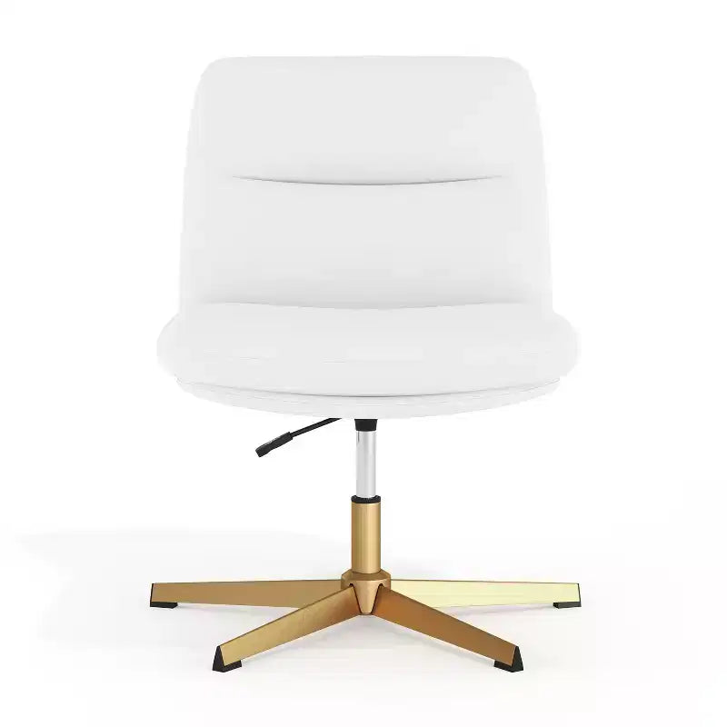 Chaise de bureau pivotante sans accoudoirs à dossier mi-haut - réglable en hauteur, en cuir reconstitué rembourré