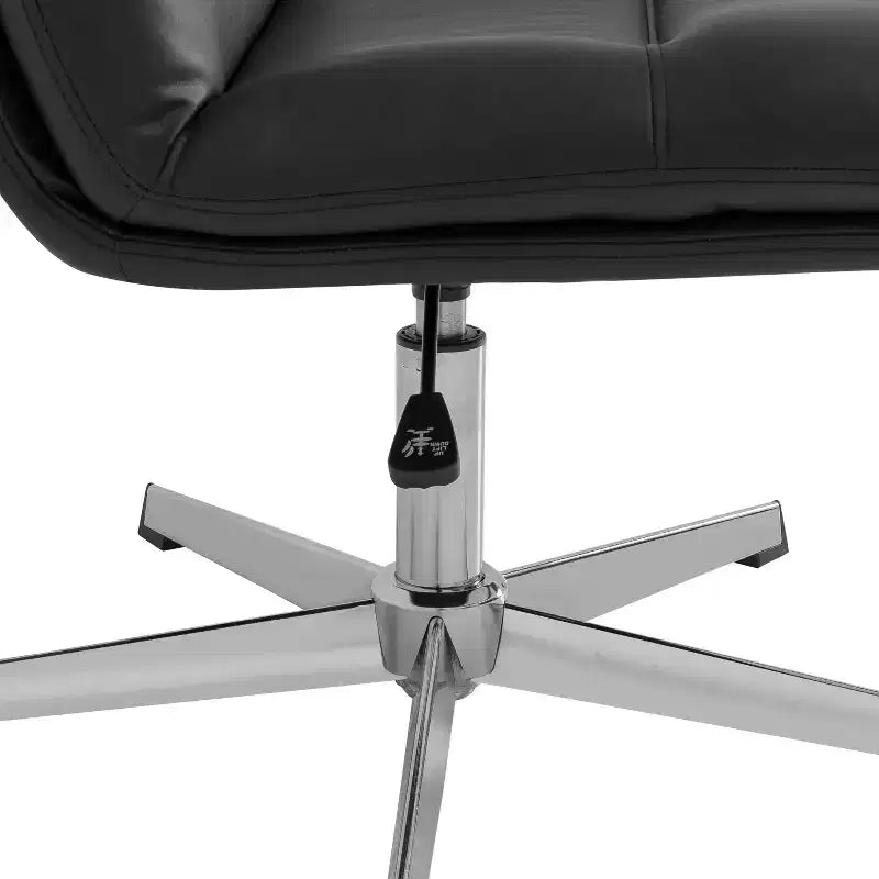 Chaise de bureau pivotante sans accoudoirs à dossier mi-haut - réglable en hauteur, en cuir reconstitué rembourré