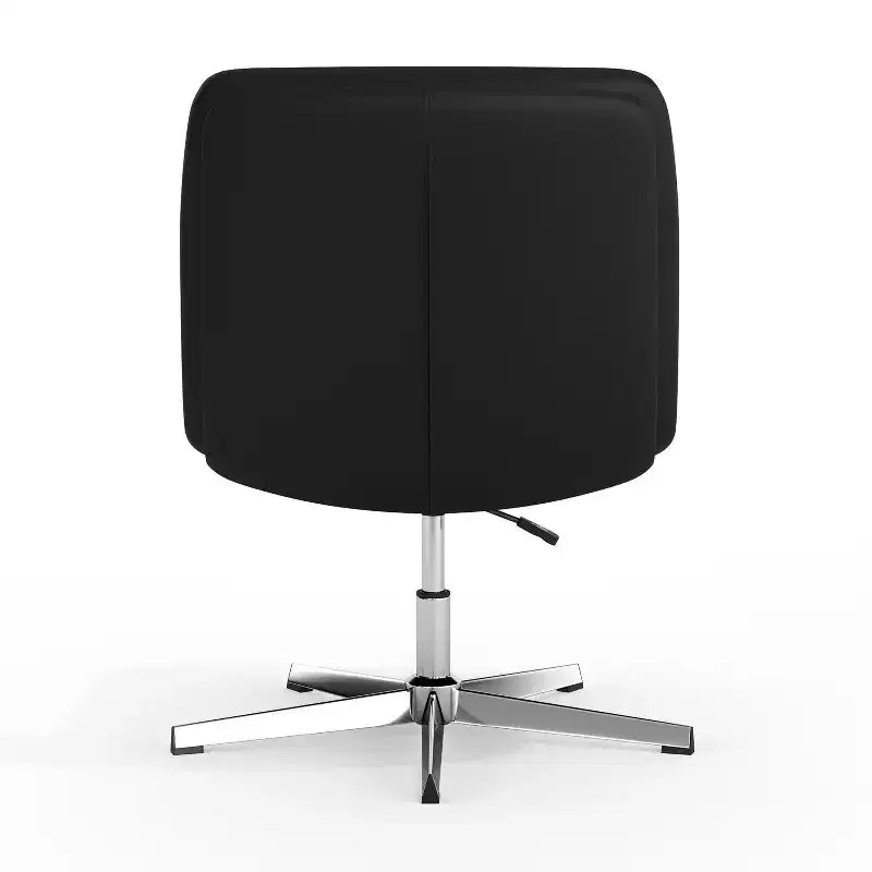 Chaise de bureau pivotante sans accoudoirs à dossier mi-haut - réglable en hauteur, en cuir reconstitué rembourré