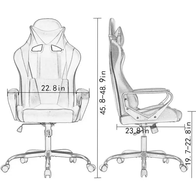 Chaise de jeu et de bureau à dossier haut avec support lombaire - Cuir PU, Pivotant
