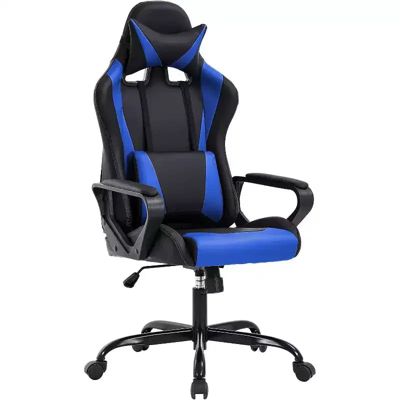 Chaise de jeu et de bureau à dossier haut avec support lombaire - Cuir PU, Pivotant