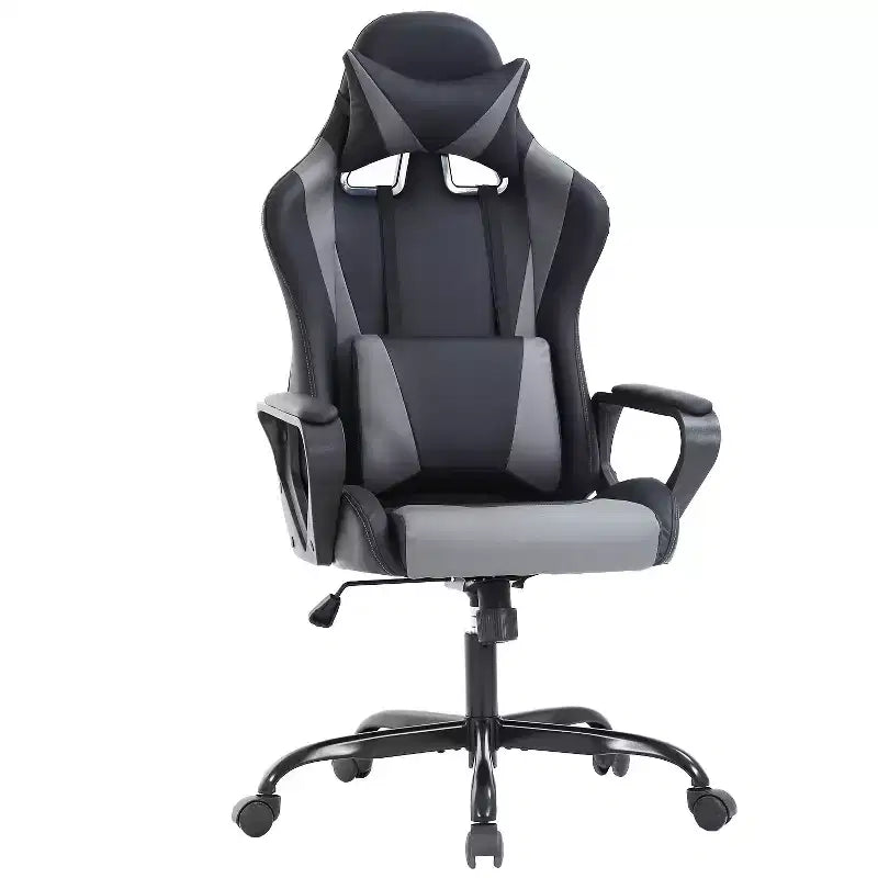 Chaise de jeu et de bureau à dossier haut avec support lombaire - Cuir PU, Pivotant
