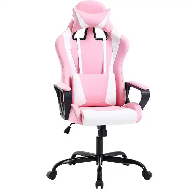 Chaise de jeu et de bureau à dossier haut avec support lombaire - Cuir PU, Pivotant
