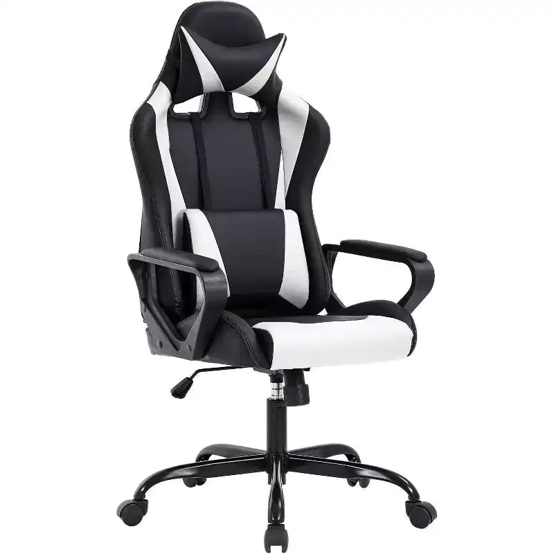 Chaise de jeu et de bureau à dossier haut avec support lombaire - Cuir PU, Pivotant