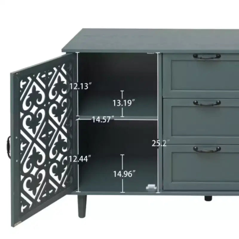 Meuble de rangement de cuisine/Bahut de 119 cm avec 3 tiroirs et 2 portes - Console de buffet