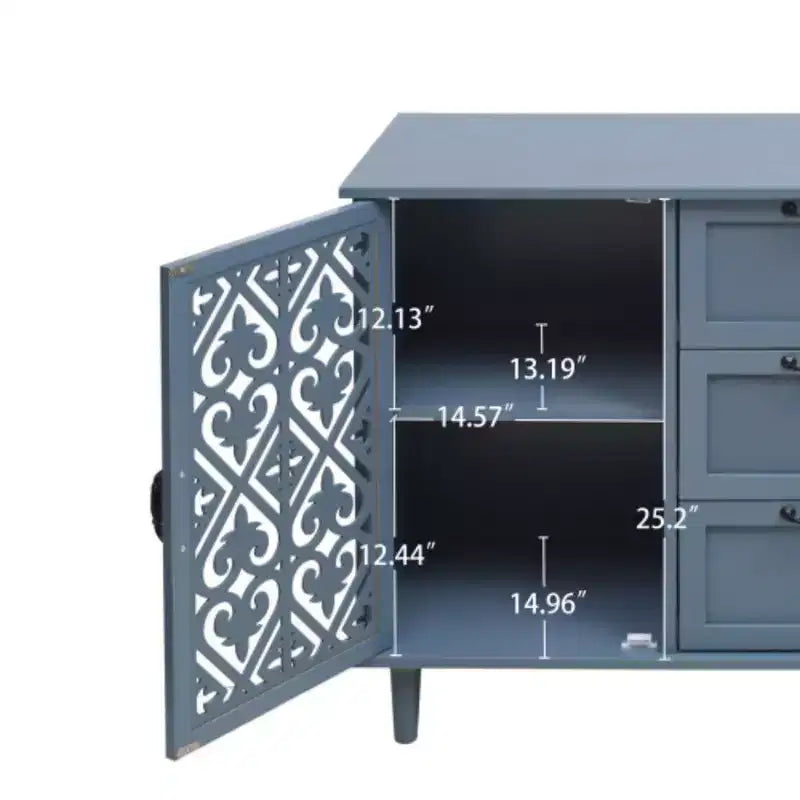 Meuble de rangement de cuisine/Bahut de 119 cm avec 3 tiroirs et 2 portes - Console de buffet