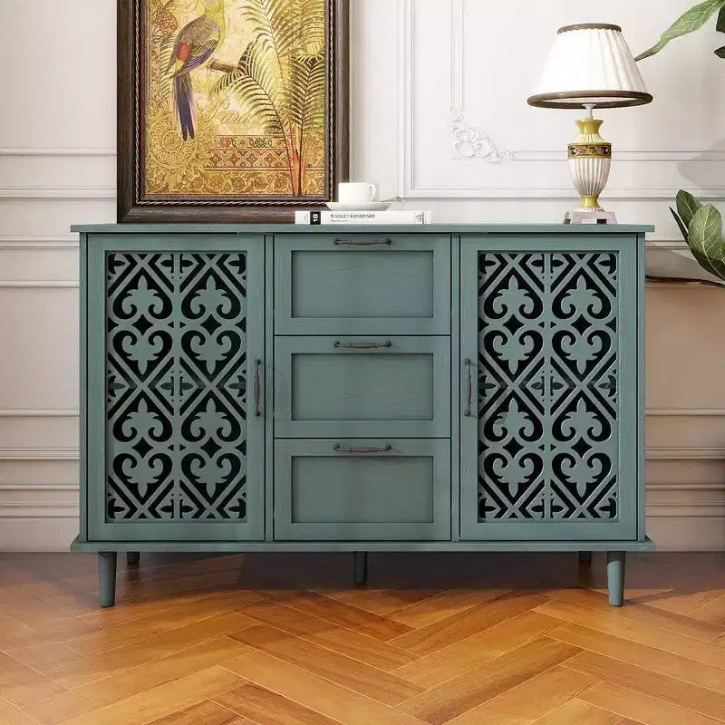 Meuble de rangement de cuisine/Bahut de 119 cm avec 3 tiroirs et 2 portes - Console de buffet