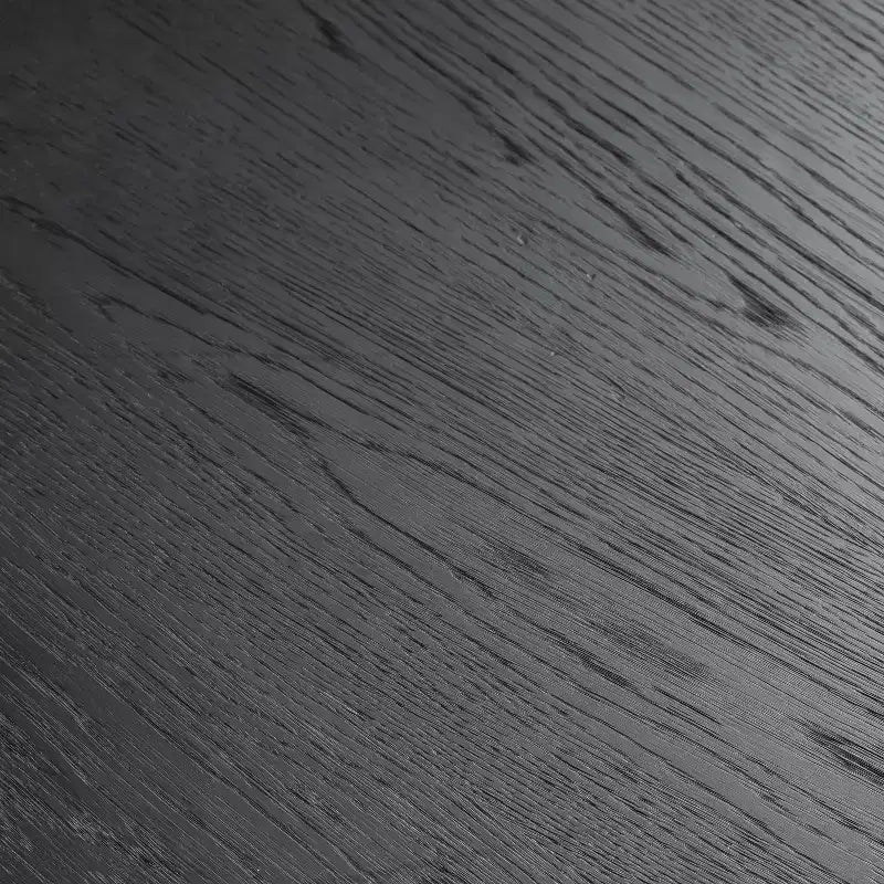 Table à manger ronde noire de 46 pouces pour 4 personnes - Bois massif avec pied central